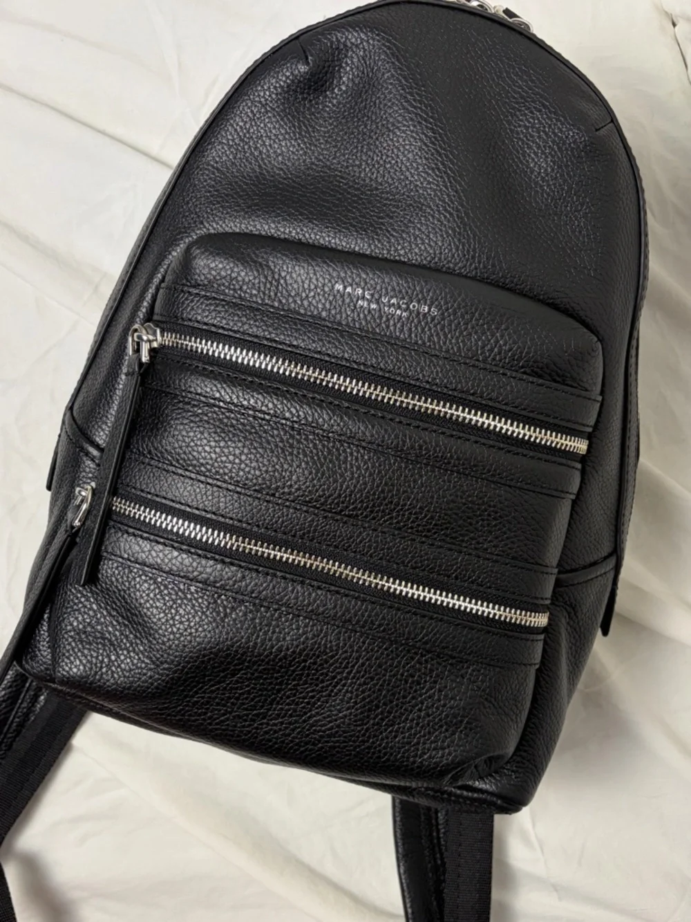 Marc Jacobs Medium Biker Backpack – Black Pebbled Leather